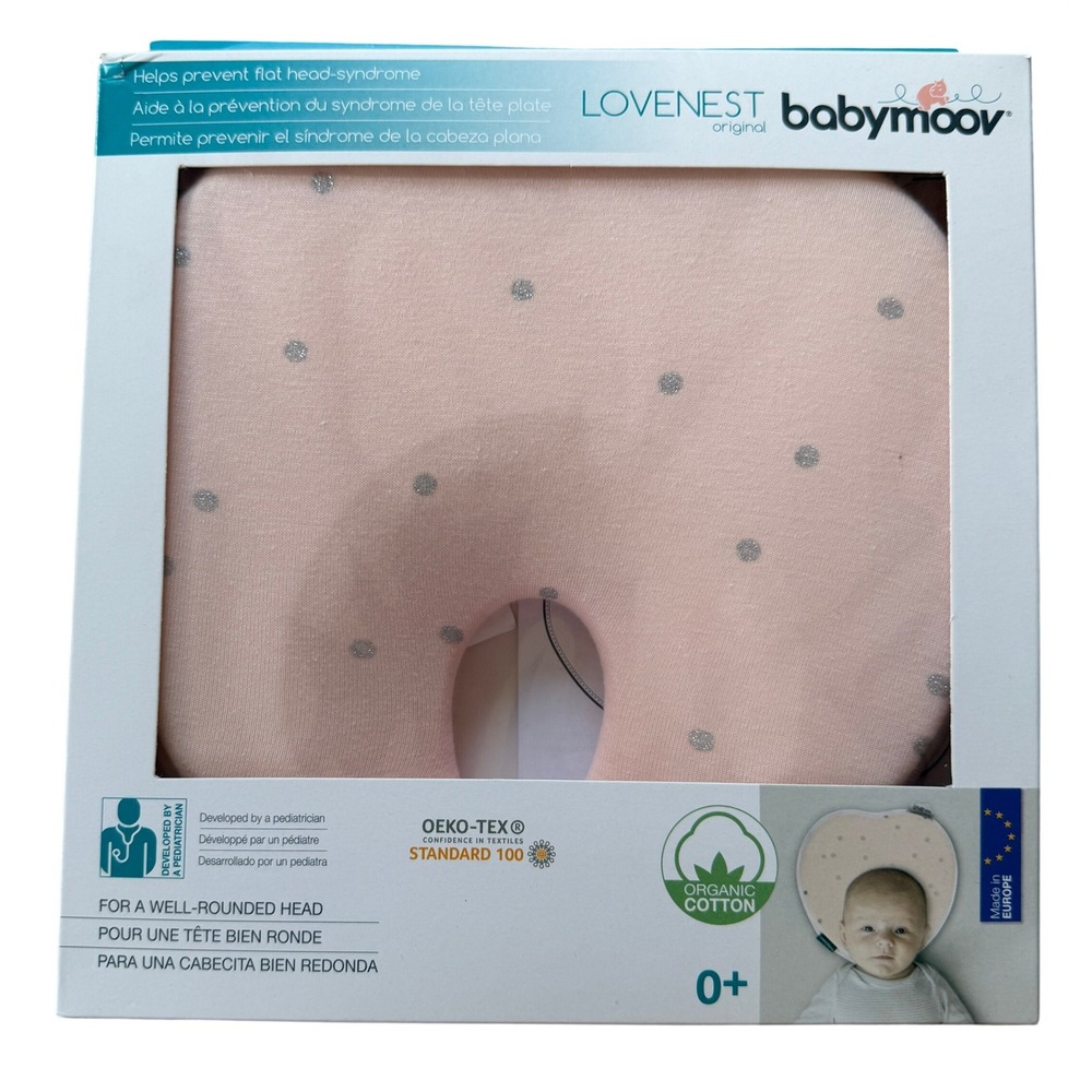 Babymoov Lovenest Original Ergonomic Baby Head Rest Pink Polka Dot A050223 NEW